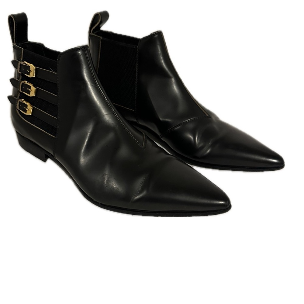 Black Leather Men's Ankle Boots